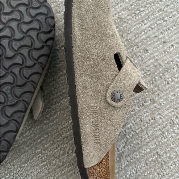Birkenstock Taupe Suede Clogs - Picture 3 of 5